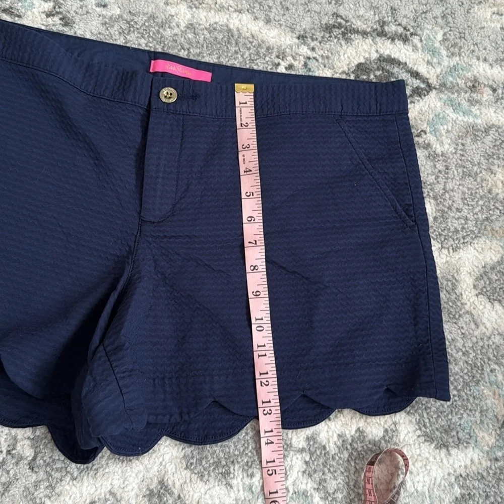 Lilly Pulitzer Buttercup Scallop Hem Navy Shorts - Picture 10 of 11
